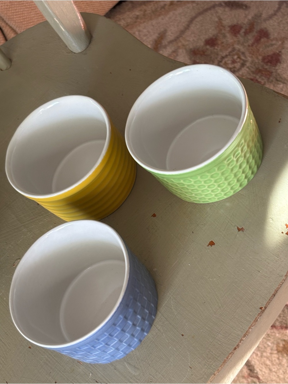 Over and back Portugal 3 Ceramic Multi-Color 8oz  Ramekin Set